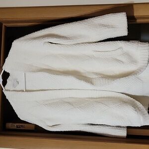 Barefoot Dreams CozyChic Chenille White Cardigan Sweater Women’s MED 12/14-NWOT